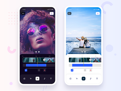 Video Editor App Design | iOS Video Editing Interactive UI 2d adobe xd android app app design branding clean creative dailyui design flat graphic design icon illustration interface ios minimal prototype ui ux