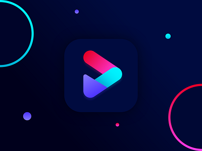 Play icon design for iOS App | Logo for Mobile App 3d abstract adobe illustrator brand design branding color daily ui dark graphic iconography illustration interface ios logo logo design minimal modern monogram simple vector