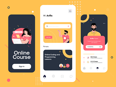 Online Course Vibrant UI App Design & Illustrations