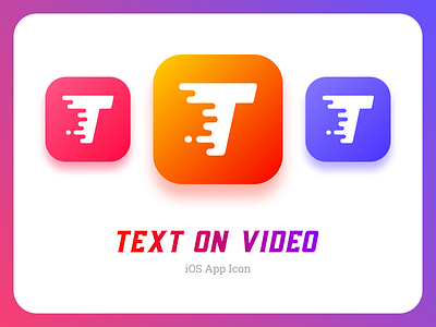 Text on Video iOS App Icon & Logo Design 2d 3d art best shot branding business clean colorful creative flat icon logo design modern monogram motion purple typography ux vector vibrant