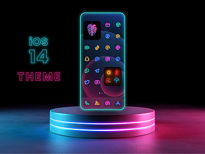 iOS 14 Neon Theme for iPhone