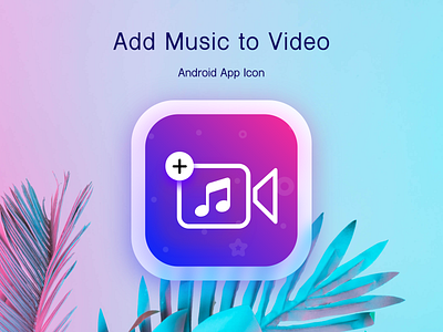 Add Music to Video iOS App Icon Logo Design