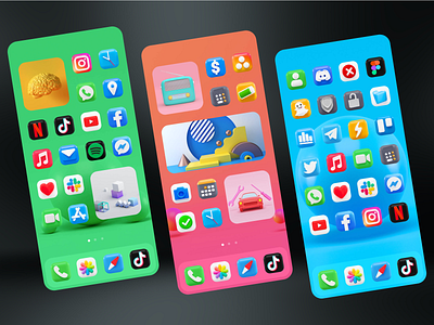 iOS 14 Theme with 3D Minimal App Icons & Logos