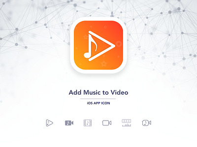 Add Music to Video iOS App Icon Design dailyui gradient icon illustration ios ios app design logo logo designer logodesign logos minimal music network orange orange logo player typography ui vector video