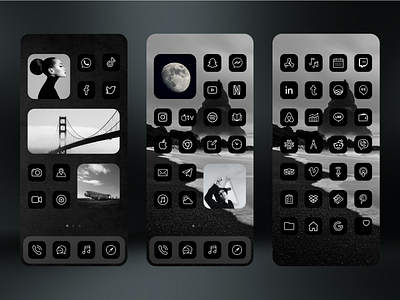Dark Mode iOS 14 Theme design for iPhone