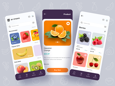 Fruits UI e-commerce app design