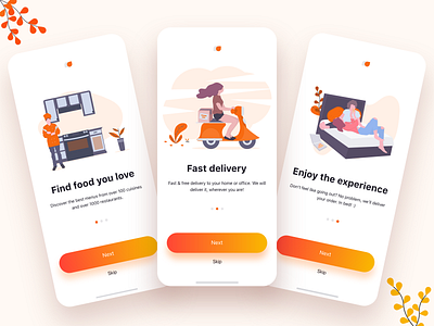 Food Delivery App Vibrant Onboarding UI