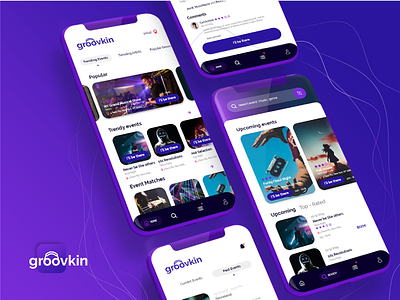 Groovkin - Music events app UXUI Mobile Design mobile app music app ux design uxdesign