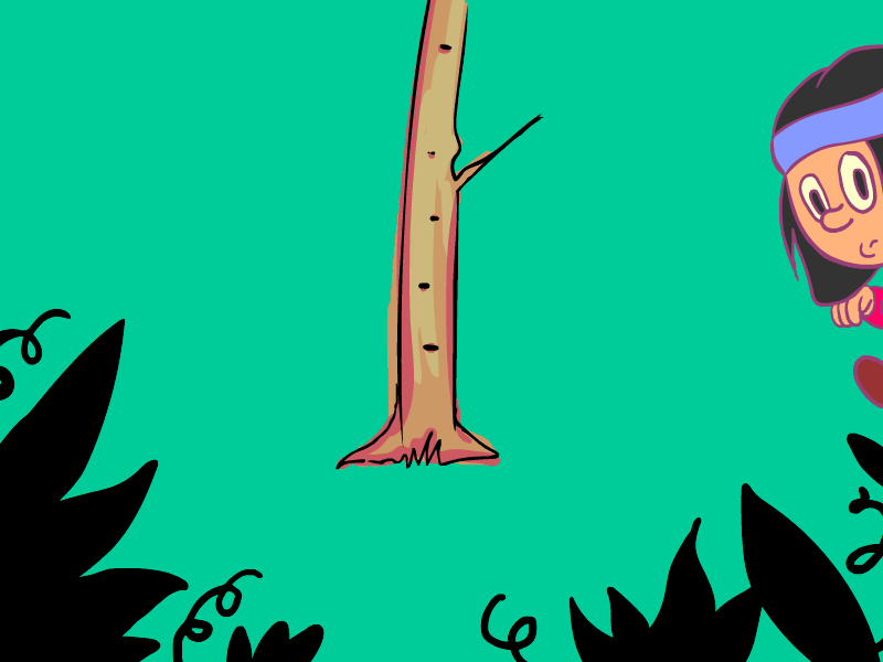 sneak behind a tree 2d character 2danimation aboriginal animated animated gif animation cartoons cell animation dribble shot flash animation indian kids red redindian