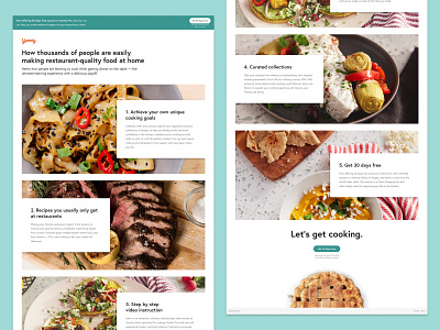 Landing Page for Yummly branding conversion design marketing optimization ui web