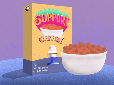 Support Cereal Full Box branding design illustration logo minimal