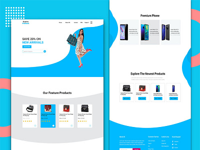 New Website Design "Explore Products" graphic ui psd template web design web template website design