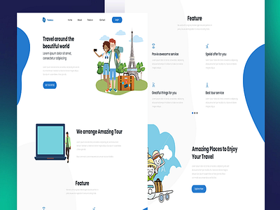 tourist website design graphic design graphic ui landing design landing page ui ux web deisgn web item website website design