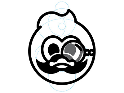Duck "smart" face illustration logo vector