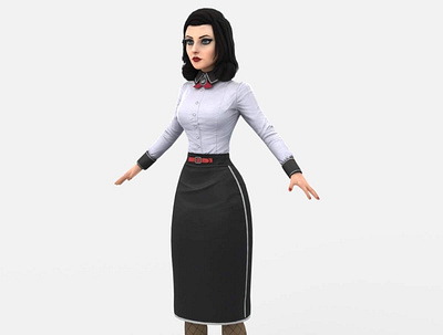 Elizabeth from BioShock Infinite Burial at Sea 3D Model 3d art 3d artist 3d model 3d render cg character characters comic female game girl hero person realistic 3d renderhub renders rip van winkle sexy woman