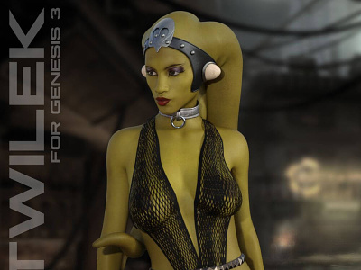 Twilek for Genesis 3 Female 3d art 3d artist 3d render alien aliens cg daz content ion jabba oola realistic 3d renderhub renders sci fi star wars twilek