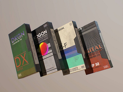 VHS Tapes with Sleeves 3D Model