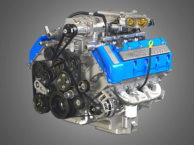 2013 SVT Mustang Shelby GT500 Engine 3D Model