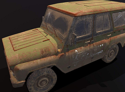 UAZ Hunter (Dirt) 3D Model 3d art 3d artist 4x4 army car dirt game hunter military mud renderhub russian rust soviet stan sky suv transport uaz ussr vehicle