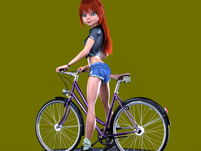Bike Doll 3D Rendering