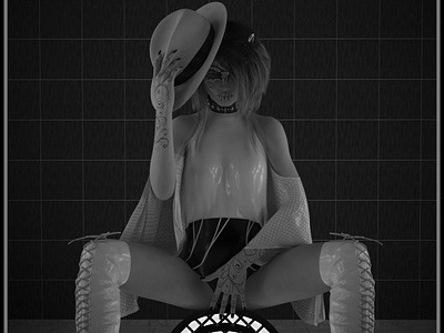 Black and White 3D Rendering 3d art 3d artist 3d render 3d rendering black cg daz frau genesis pinup realistic 3d renderhub renders schwarz tinasbastelstube weis white woman
