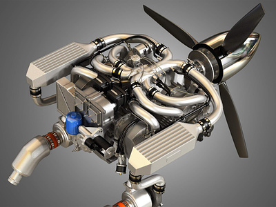 Continental IO 550 Engine 3D Model