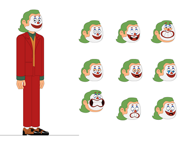 rig joker charcter animation design flat illustration joke minimal vector