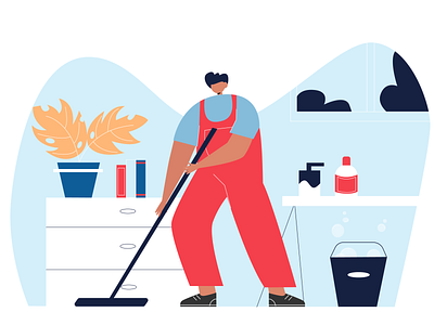 cleaning 2d background character cleaning cleaning company flat illustration illustraion people vector