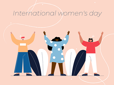 international women's day! 2d 8march character flat illustration illustraion illustration woman