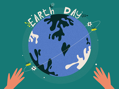 Happy Earth Day ♥ app care colors ui nature illustration earth earth day flat illustration illustration planet vector vectorart website