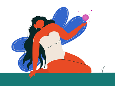 Fairy girl animation branding character falt flat illustration girl graphic design illustraion people ui
