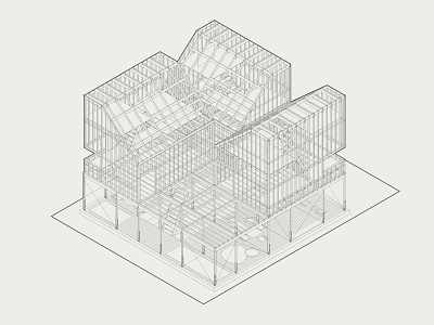 Isometric Timber Construction architecture cg cgi corona gif graphic design minimal packaging product design rendering typography vray
