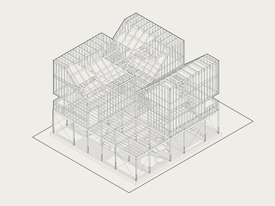 Isometric Timber Construction architecture cg cgi corona gif graphic design minimal packaging product design rendering typography vray