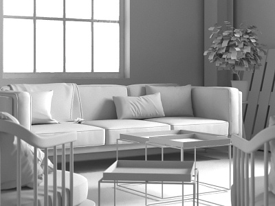 Living Room Close 3ds max architecture cg corona render gif minimal minimalism