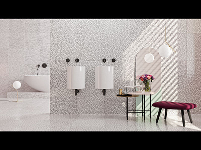 Bath Terrazzo 3ds max architecture cg corona render gif minimal minimalism