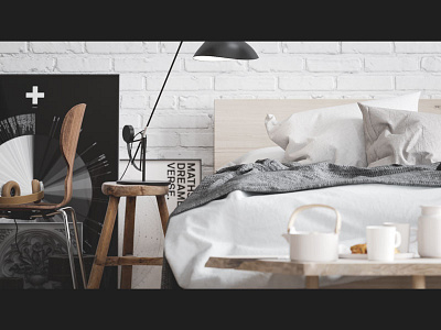 Bedroom Industrial 3ds max architecture cg corona render gif minimal minimalism