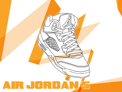 Air Jordan 5 illustration jordan nike orange vector white