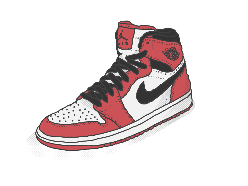 Air Jordan 1 Illustration nike jordan sneakers kicks halftone illustration ...