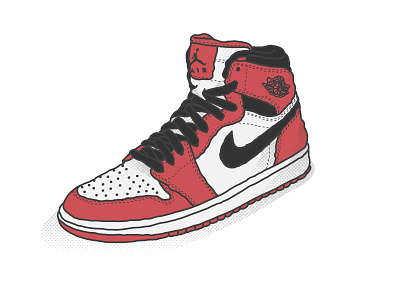 Air Jordan 1 Illustration air halftone illustration jordan kicks nike sneakers vector