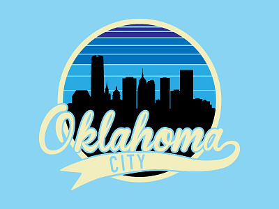Oklahoma City Silhouette design illustration okc oklahoma print shirt tshirt vector