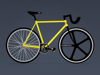 Yellow Ranger Bike bicycle bike flat grain illustration yellow