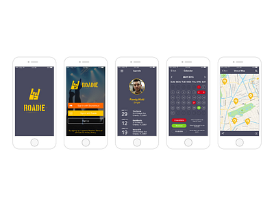 Roadie Screens interface iphone music ui ux wip