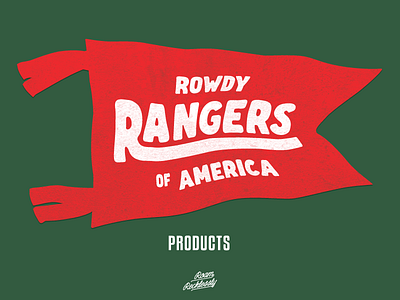 "The Flag" flag illustration pennant rowdy rangers tshirt design