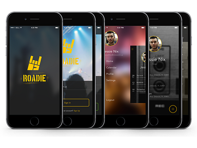 Roadie Screens: Update interface iphone music ui ux