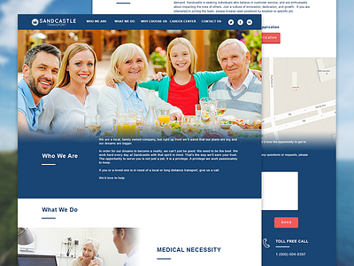 Sandcastle Transport Redesign Concept about us header interface map rwd transportation ui ux web web design website