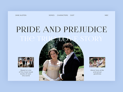 Pride and prejudice series design jane austen online series ui ui ux web website