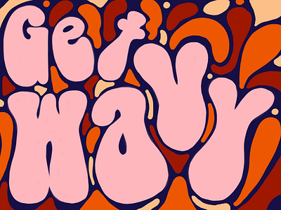 Get Wavy groovy illustration retro simple typography vintage