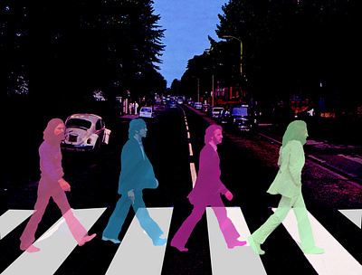 Abbey Road beatles illustration photoshop