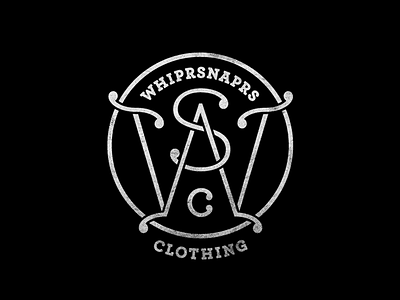 Whiprsnaprs Logo black design intelocking monogram retro type typography vintage white