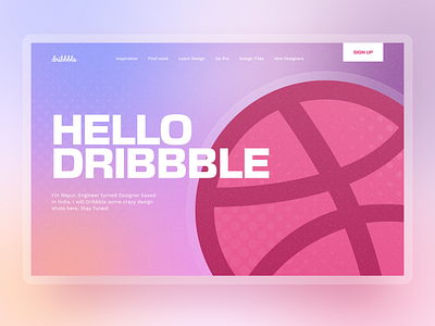 Hello Dribbble (Once again) modern ui design noise gradients website design